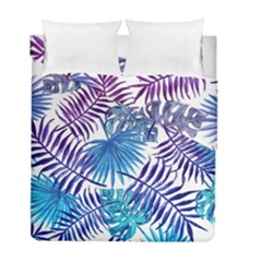 Blue Tropical Leaves Duvet Cover Double Side (full/ Double Size) by goljakoff