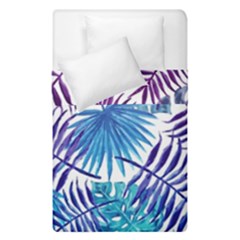 Blue Tropical Leaves Duvet Cover Double Side (single Size) by goljakoff