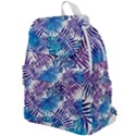 Blue tropical leaves Top Flap Backpack View1