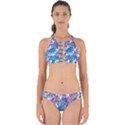 Blue tropical leaves Perfectly Cut Out Bikini Set View1