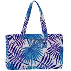 Blue Tropical Leaves Canvas Work Bag by goljakoff