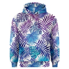 Blue Tropical Leaves Men s Overhead Hoodie by goljakoff