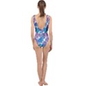 Blue tropical leaves Center Cut Out Swimsuit View2