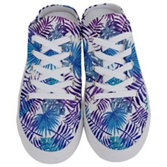 Blue Tropical Leaves Half Slippers by goljakoff