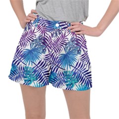 Blue Tropical Leaves Ripstop Shorts by goljakoff