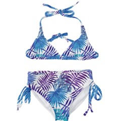 Blue Tropical Leaves Kids  Classic Bikini Set by goljakoff