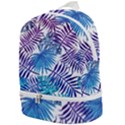 Blue tropical leaves Zip Bottom Backpack View1