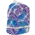 Blue tropical leaves Zip Bottom Backpack View2