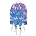 Blue tropical leaves Zip Bottom Backpack View3