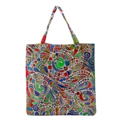 Pop Art - Spirals World 1 Grocery Tote Bag by EDDArt