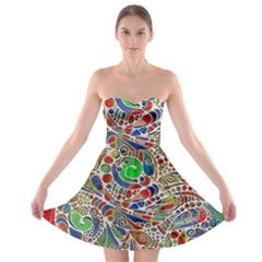 Pop Art - Spirals World 1 Strapless Bra Top Dress by EDDArt