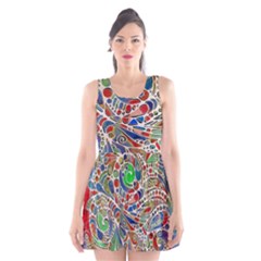 Pop Art - Spirals World 1 Scoop Neck Skater Dress by EDDArt