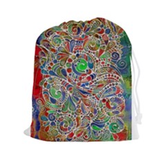 Pop Art - Spirals World 1 Drawstring Pouch (2xl) by EDDArt