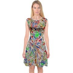 Pop Art - Spirals World 1 Capsleeve Midi Dress by EDDArt