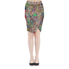 Pop Art - Spirals World 1 Midi Wrap Pencil Skirt by EDDArt