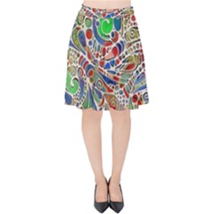 Pop Art - Spirals World 1 Velvet High Waist Skirt by EDDArt