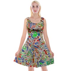 Pop Art - Spirals World 1 Reversible Velvet Sleeveless Dress