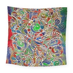 Pop Art - Spirals World 1 Square Tapestry (large)