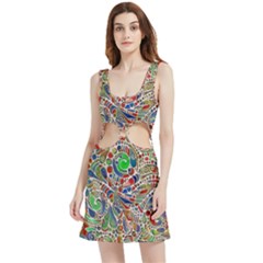 Pop Art - Spirals World 1 Velvet Cutout Dress by EDDArt