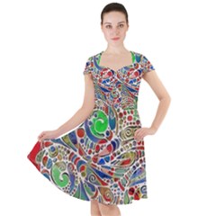 Pop Art - Spirals World 1 Cap Sleeve Midi Dress by EDDArt