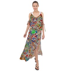 Pop Art - Spirals World 1 Maxi Chiffon Cover Up Dress