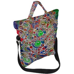 Pop Art - Spirals World 1 Fold Over Handle Tote Bag by EDDArt