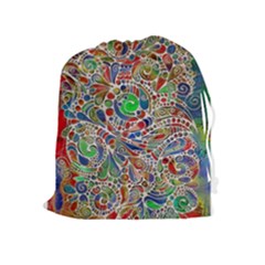 Pop Art - Spirals World 1 Drawstring Pouch (xl) by EDDArt