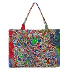 Pop Art - Spirals World 1 Zipper Medium Tote Bag by EDDArt