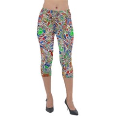 Pop Art - Spirals World 1 Lightweight Velour Capri Leggings  by EDDArt