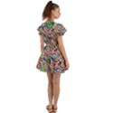 Pop Art - Spirals World 1 Flutter Sleeve Wrap Dress View2