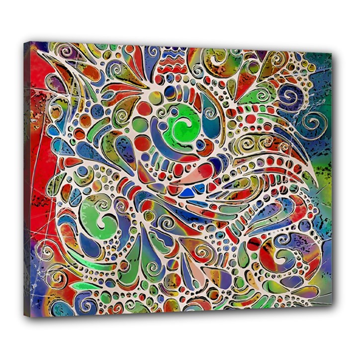 Pop Art - Spirals World 1 Canvas 24  x 20  (Stretched)