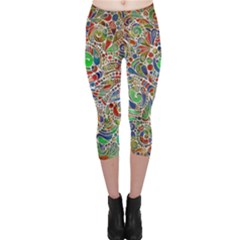 Pop Art - Spirals World 1 Capri Leggings  by EDDArt