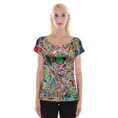 Pop Art - Spirals World 1 Cap Sleeve Top by EDDArt