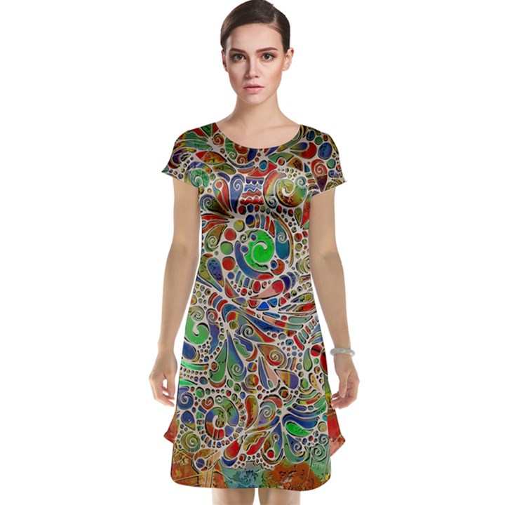 Pop Art - Spirals World 1 Cap Sleeve Nightdress