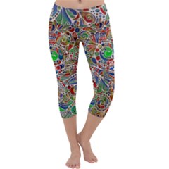 Pop Art - Spirals World 1 Capri Yoga Leggings by EDDArt