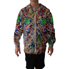 Pop Art - Spirals World 1 Kids  Hooded Windbreaker