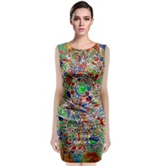 Pop Art - Spirals World 1 Sleeveless Velvet Midi Dress