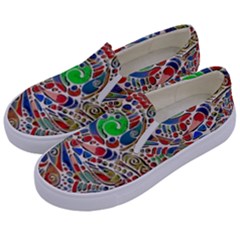 Pop Art - Spirals World 1 Kids  Canvas Slip Ons by EDDArt