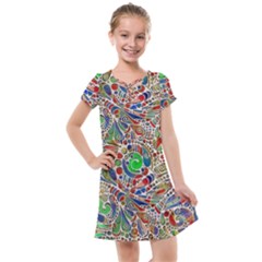 Pop Art - Spirals World 1 Kids  Cross Web Dress by EDDArt