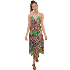 Pop Art - Spirals World 1 Halter Tie Back Dress  by EDDArt