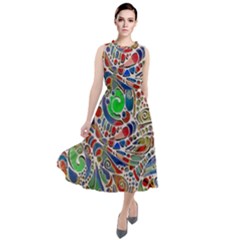 Pop Art - Spirals World 1 Round Neck Boho Dress