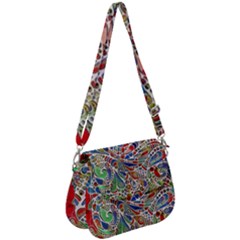 Pop Art - Spirals World 1 Saddle Handbag