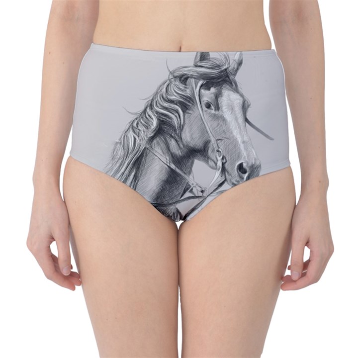 Custom Horse Classic High-Waist Bikini Bottoms