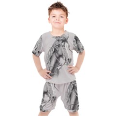 Custom Horse Kids  Tee And Shorts Set by HermanTelo