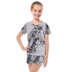 Custom Horse Kids  Mesh Tee And Shorts Set