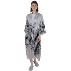 Custom Horse Maxi Satin Kimono by HermanTelo