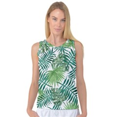 Green Tropical Leaves Women s Basketball Tank Top by goljakoff