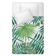 Green Tropical Leaves Duvet Cover Double Side (single Size) by goljakoff