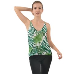 Green Tropical Leaves Chiffon Cami by goljakoff