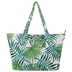 Green Tropical Leaves Full Print Shoulder Bag by goljakoff